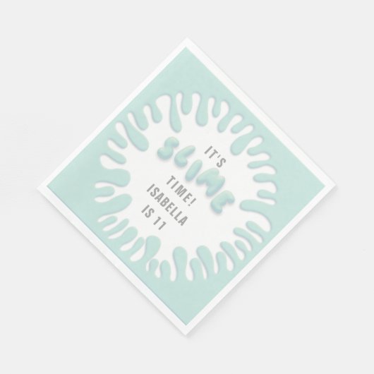 Türkisblaues Schleim-Party Serviette (Ecke)