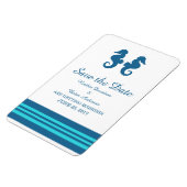 Türkisblaues Seepferd Save the Date Magnet (Linke Seite)