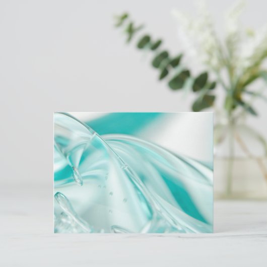 türkisblaues Seidenmuster Postkarte (Stehend Vorderseite)