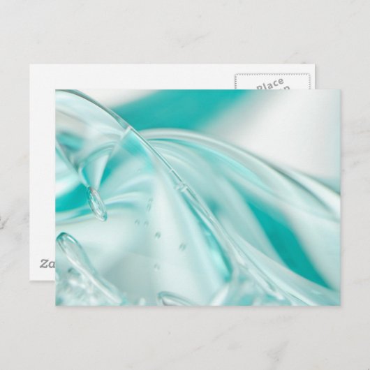 türkisblaues Seidenmuster Postkarte (Vorne/Hinten)