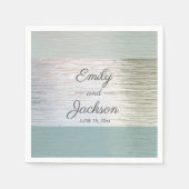 Türkisblaues Silbermeer Hochzeitsempfang Serviette (Vorderseite)