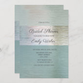 Türkisblaues Silver Sea Glass Brautparty Einladung (Vorne/Hinten)