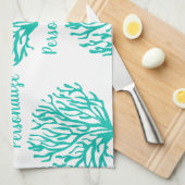 Türkisblaues und weißes Korallenriff Leben im Ozea Geschirrtuch (Viertel Falte)