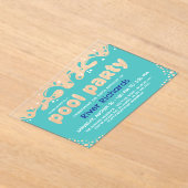 Türkisblaues Wasser Kindergeburtstag Pool Party Acryleinladungen (Ablage )