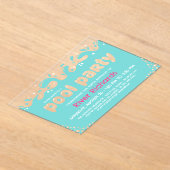 Türkisblaues Wasser Schlaglöcher Girl Birthday Poo Acryleinladungen (Ablage )