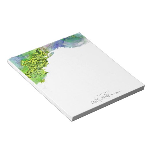 Türkisblaues Wasser Spritzer modern Notizblock (angewinkelt)