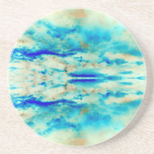 Türkisblaues Wasser und abstrakte cremefarbene Kun Getränkeuntersetzer