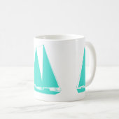 Türkisblaues Wasserschiff Kaffeetasse (VorderseiteRechts)