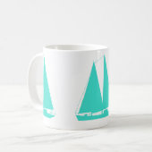 Türkisblaues Wasserschiff Kaffeetasse (Vorderseite Links)