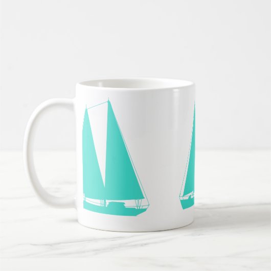 Türkisblaues Wasserschiff Kaffeetasse (Links)