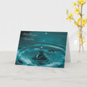 Türkisblaues Wassertropfen Beileid Karte (Gelbe Blume)