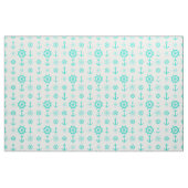 Türkisblaues weißes Küstenschiff Stoff (Fat Quarter (45,7 x 55,9 cm))