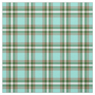 Türkisblaues, weißes Tartan-Quadrat-Muster Stoff