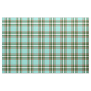 Türkisblaues, weißes Tartan-Quadrat-Muster Stoff