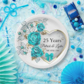 Türkisblume 25. Jubiläum - ich bin immer noch akti Pappteller (Party)