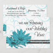 Türkisblume Erneuerungsfeier Einladung Karte (Vorne/Hinten)