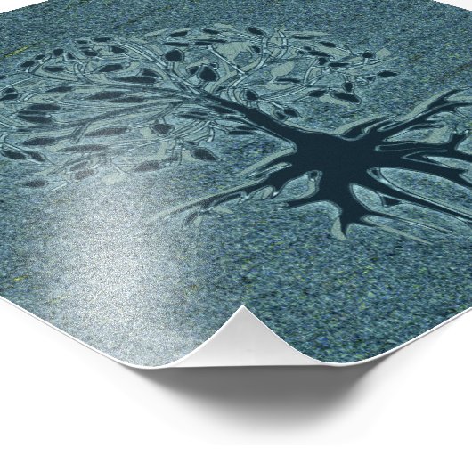 Türkisblume Fotodruck (Ecke)