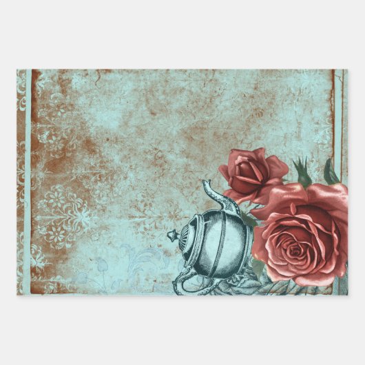 Türkisblume Geschenkpapier Set (Vorderseite)