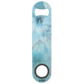 *~* Türkisblume Glitzer Celestie Wasserfarbe Speed Flaschenöffner (Rückseite)