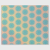 Türkisblume Glitzer Mandala Geschenkpapier (Flach)
