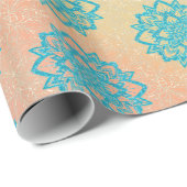Türkisblume Glitzer Mandala Geschenkpapier (Rolleneckpunkt)