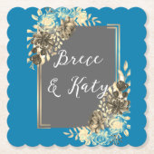 Türkisblume, grau und blassgelb untersetzer (Vorderseite)