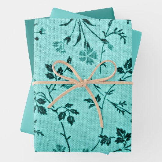 Türkisblume, mittel, hell geschenkpapier set (Beispiel)