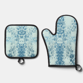 Türkisblume Ofenhandschuh & Topflappen-Set