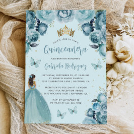 Türkisblume Prinzessin Quinceañera Einladung