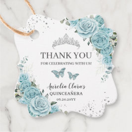 Türkisblume Quinceanera Süße 16 Schmetterlinge Geschenkanhänger