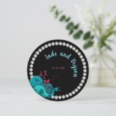 Türkisblume und Mauve Eleganter Kristall Feiertagskarte (Stehend Vorderseite)