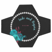 Türkisblume und Mauve Eleganter Kristall Fußball (Flach)