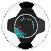 Türkisblume und Mauve Eleganter Kristall Fußball (Vorderseite)