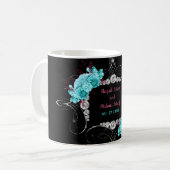 Türkisblume und Mauve Eleganter Kristall Kaffeetasse (Vorderseite Links)