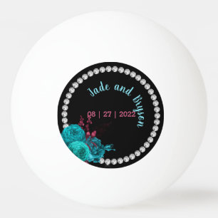 Türkisblume und Mauve Eleganter Kristall Tischtennisball