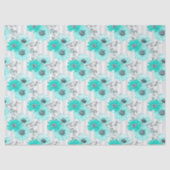 Türkisblumen-Serie Design 4 Gewebepapier Seidenpapier (Vorderseite)