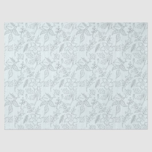 Türkisblumen-Serie Design 6 Gewebepapier Seidenpapier (Vorderseite)