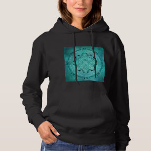 Türkisblütengrunge mandala hoodie