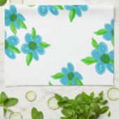 Türkisblütenmuster Handtuch (Gefaltet)