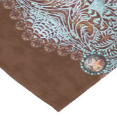 Türkisblütenmuster Western Kurzer Tischläufer (Ecke)