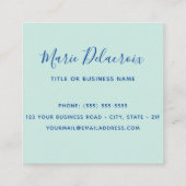 Türkisblütler Hummingbird Quadratische Visitenkarte (Rückseite)