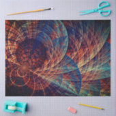 Türkisbraun Abstraktes Fraktal 15 Decoupage Seidenpapier (Basteln)