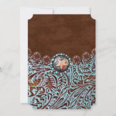 Türkisbraun Cowboy Western Brautparty Einladung (Rückseite)