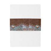 Türkisbraun Cowboy Western Hochzeit Einladungsbanderole (Rückseitenbeispiel)