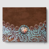 Türkisbraun Cowboy Western Hochzeit Gästebuch (Rückseite)