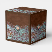 Türkisbraun Cowboy Western Hochzeit Geschenkschachtel (Rückseite)