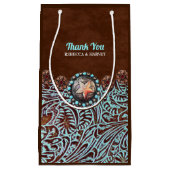 Türkisbraun Cowboy Western Hochzeit Kleine Geschenktüte (Vorderseite)