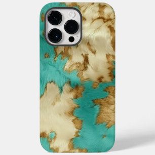 Türkisbraun Creme Animal Cowhide Western Case-Mate iPhone 14 Pro Max Hülle