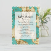 Türkisbraun Creme Animal Cowhide Western Einladung (Stehend Vorderseite)