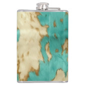 Türkisbraun Creme Animal Cowhide Western Flachmann (Rückseite)